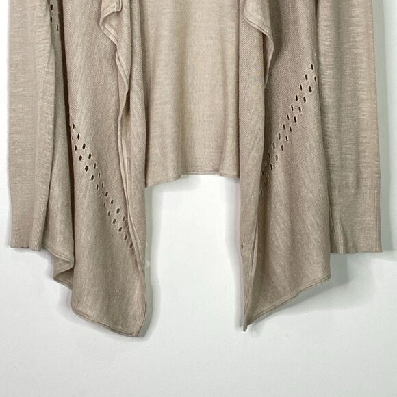 LOFT Open Front Cut Out Lightweight Ramie Cardigan Women's Size Medium - Picture 5 of 8